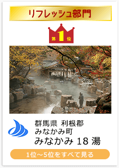 リフレッシュ部門：群馬剣利根郡みなかみ町 みなかみ18湯
