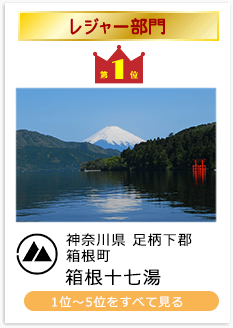 レジャー部門：神奈川県足柄下郡箱根町 箱根温泉十七湯